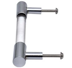 Clear Silver Small Cylinder Glass Door Handles