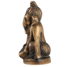 Brass Statue of Lord Ganesha Playing Harmonium