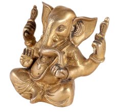 Brass Ganesha Statue Blessing Pose