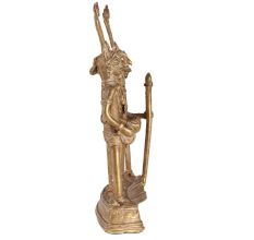 Folk Art Brass Figurines With Tribal Dance Themes