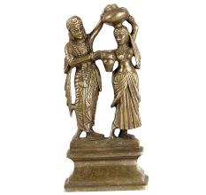 Brass Radha Krishna Romantic Statue