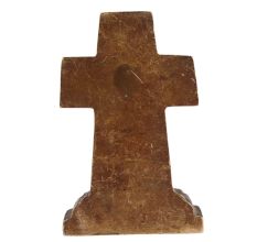 Jesus Face Solid Brass Cross
