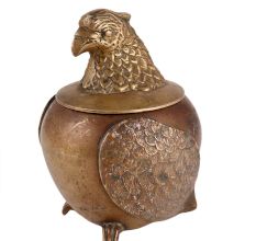 Brass Eagle Tobacco Jar Pot