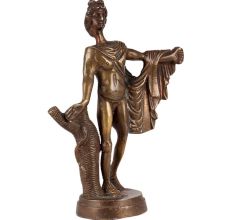 Old Brass Statue Of Greek Youth