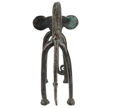 Tribal Brass Elephant With Long Bent Body