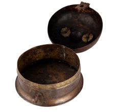 Old Brass Round Small Jewellery Box