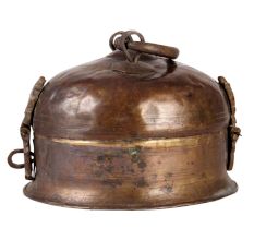 Old Brass Round Small Jewellery Box