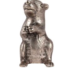 Brass Squirrel Figurine In Silver Finish