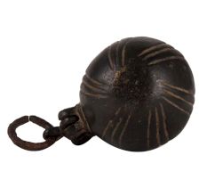 Brass Betel Lime Box Or Chuna Dani In Black Finish