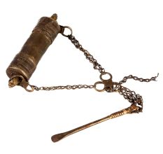 Brass Chuna Dani With  Long Chain And Stick
