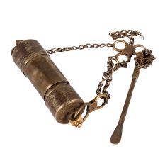 Brass Chuna Dani With  Long Chain And Stick