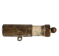 Old Brass Lime And Tobacco Container Box