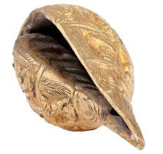 Brass Shankh With Ganesha Carving