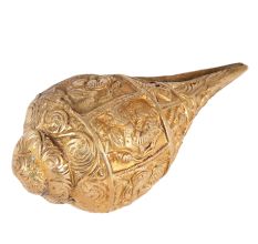 Brass Shankh With Ganesha Carving