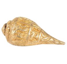 Brass Shankh With Ganesha Carving