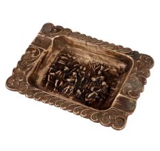 Brass Tray With Village Scene