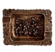 Brass Tray With Village Scene