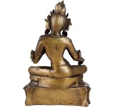 Brass Sitting Tara Statue In Antique Finish