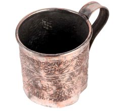 Solid Copper Beer Mug with Embossed Design