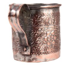Solid Copper Beer Mug with Embossed Design