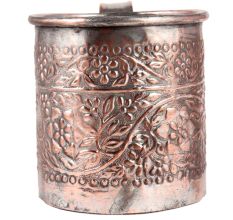 Solid Copper Beer Mug with Embossed Design