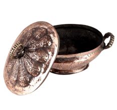 Copper Rice Bowl With Lid And Handles