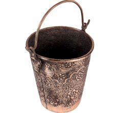 Repouse Floral Design Copper Bucket