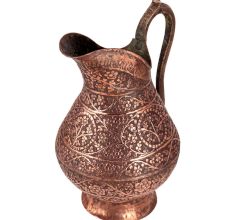 Hand made Copper Repousse Water Jug or Pitcher