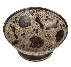 Brass Bidri WorkÂ Peacock Design DecorativeÂ Bowl