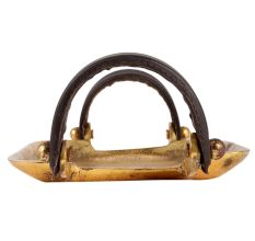 Square Brass Tray With Thick Black Handles