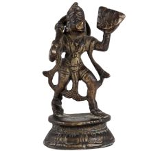 Brass Hanumanji Statue Holding Sanjeevani Booti