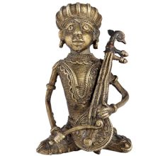 Brass  Tribal Man MusicianÂ Dhokra Art