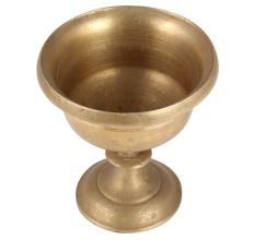 Brass Flower Bowl And Vase On Pedestal