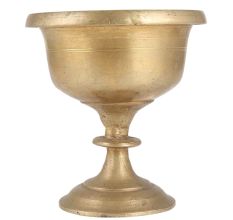 Brass Flower Bowl And Vase On Pedestal