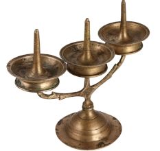 3 Branch Brass Kavara Vilakku Oil Lamp
