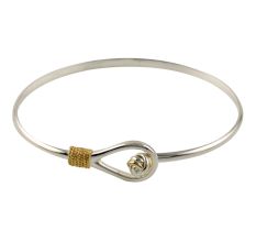 Knot Rope Bangle  92.5 Sterling Silver Bracelet