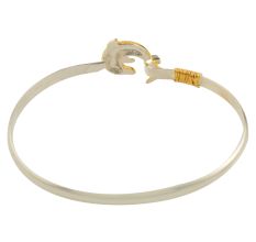 Dolphin Closure 92.5 Sterling Silver Bangle Bracelet