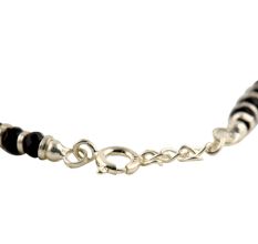 92.5 Black Beads Sterling Silver Adjustable Bracelet With Lock