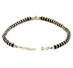 92.5 Sterling Silver Nazariya Bracelet with Black Crystals for Women
