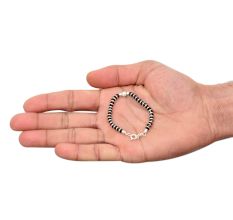 92.5 Sterling Silver Nazariya Bracelet with Black Crystals for Women