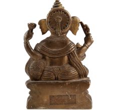 Lord Brass Ganesha Resting On Pillow
