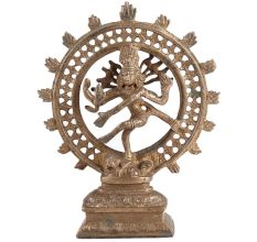 Brass Nataraja Hindu God With Patina Finish