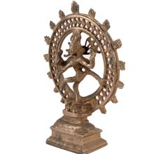 Brass Nataraja Hindu God With Patina Finish
