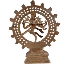 Brass Nataraja Hindu God With Patina Finish