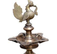 Brass Peacock Kuthu Villaku Oil Lamp