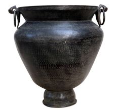 Brass Planter with Hand Etched Persian Urn Design