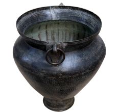Brass Planter with Hand Etched Persian Urn Design