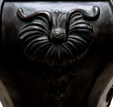 Mid Victorian Brass Lidded Urn Or Pot With Black Finish