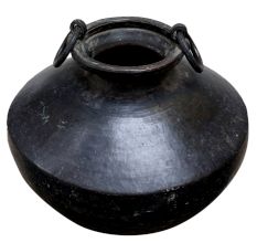 Blackened Brass Water Storage Matka Ghada With Handles