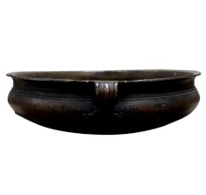 Old Brass Urli In Antique Finish And Handles